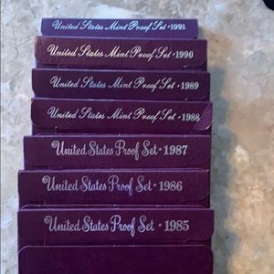 1985-1991 proof coin set